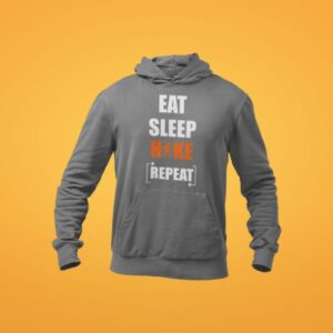 EAT SLEEP HIKE REPEAT GREY HOODIE